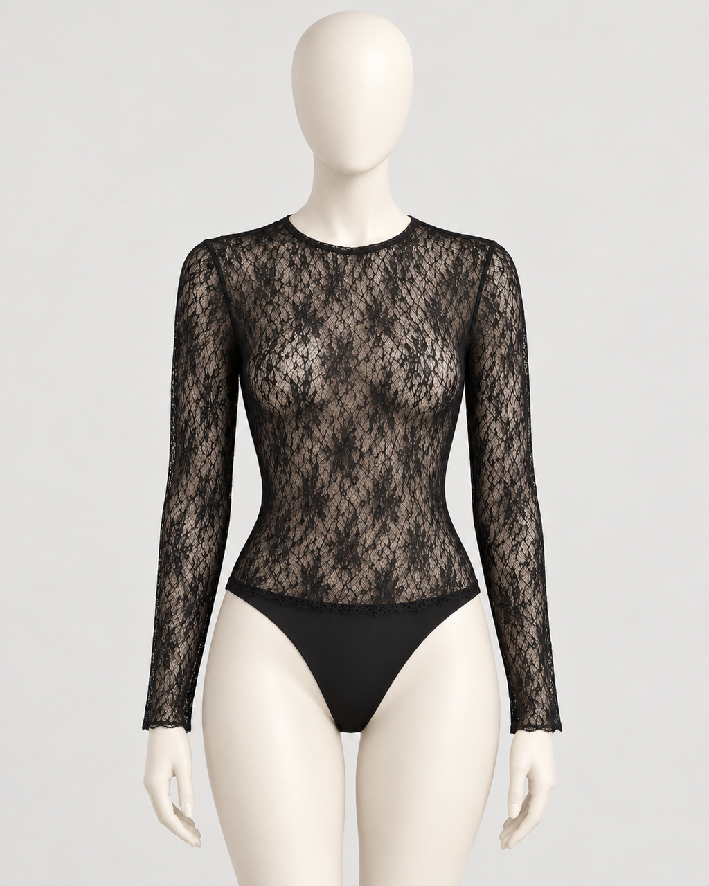 Body Negro de Encaje Transparente | Rinascimento