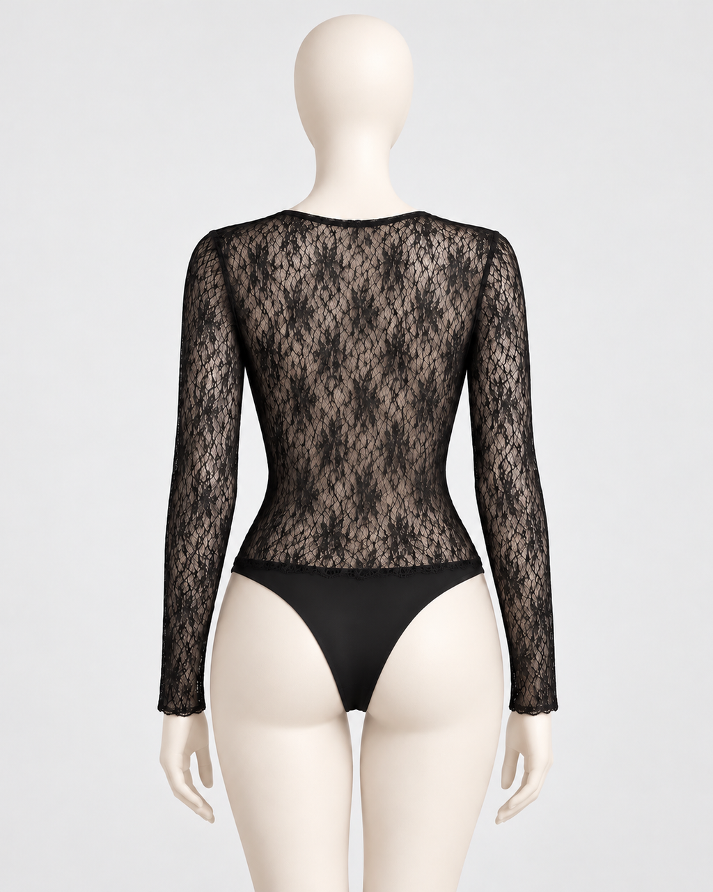 Body Negro de Encaje Transparente | Rinascimento