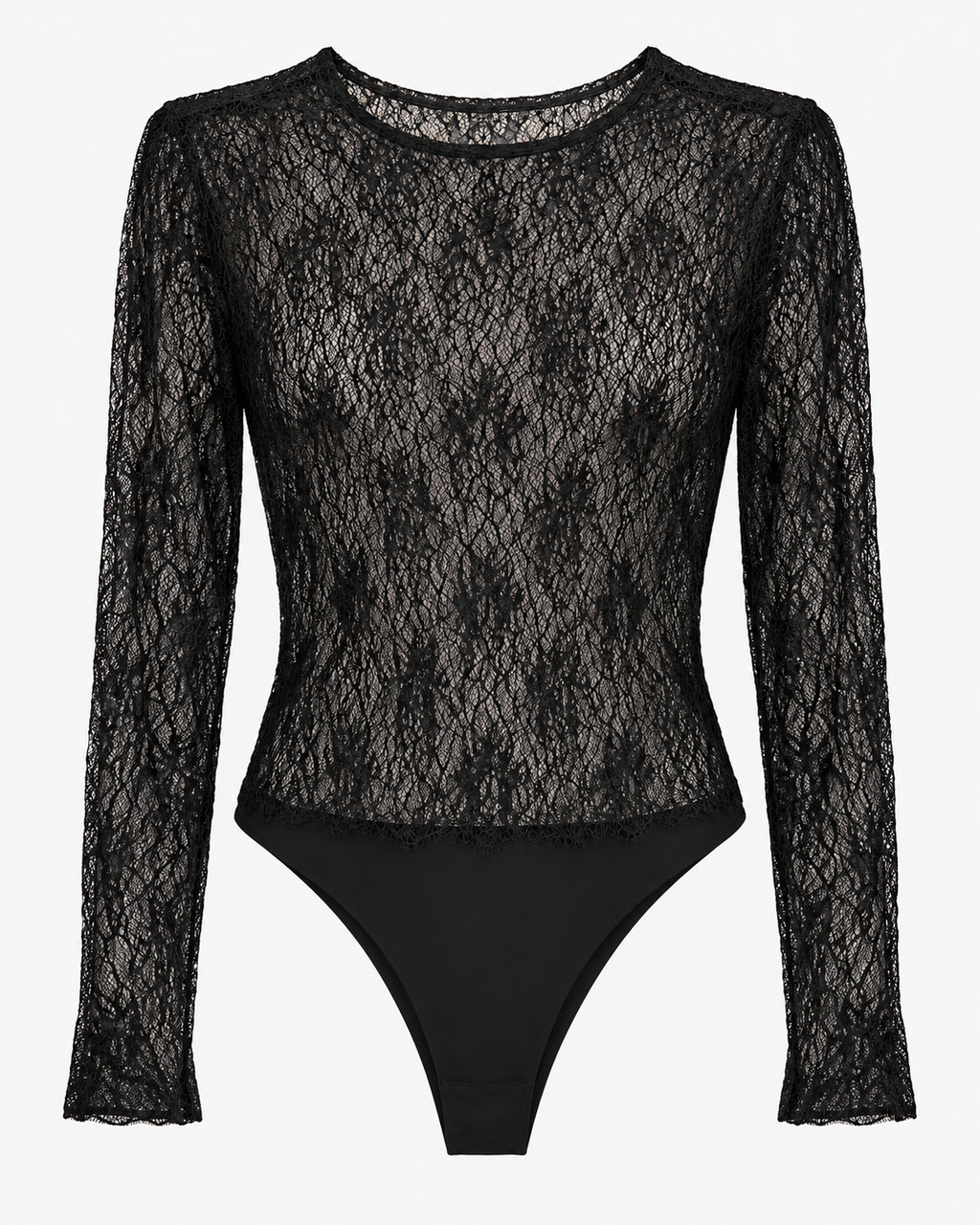 Body Negro de Encaje Transparente | Rinascimento
