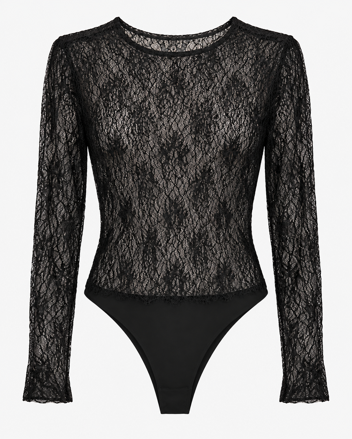 Body Negro de Encaje Transparente | Rinascimento