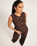 Pantalón fluido marrón