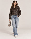 Chaqueta Efecto Piel con Cremallera