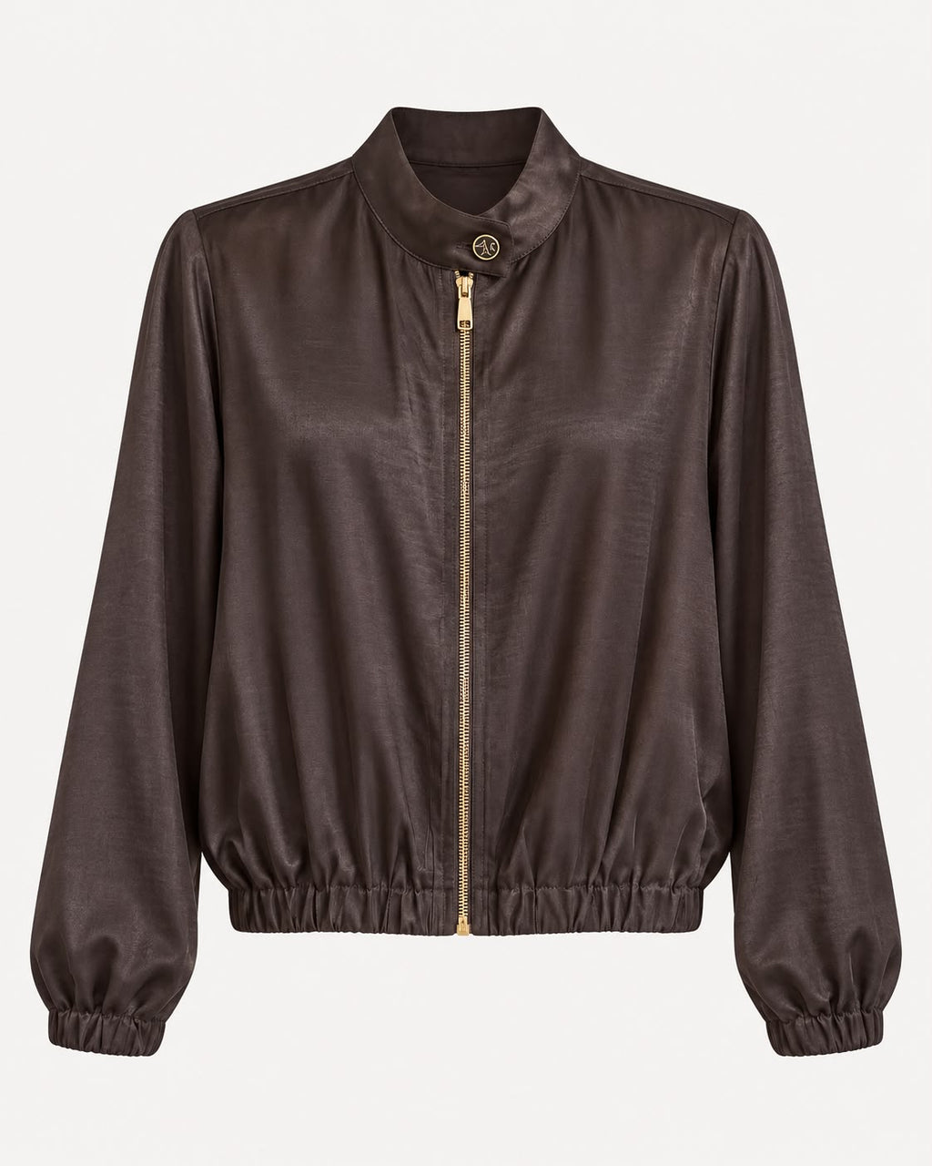 Chaqueta Bomber Satinada Chocolate
