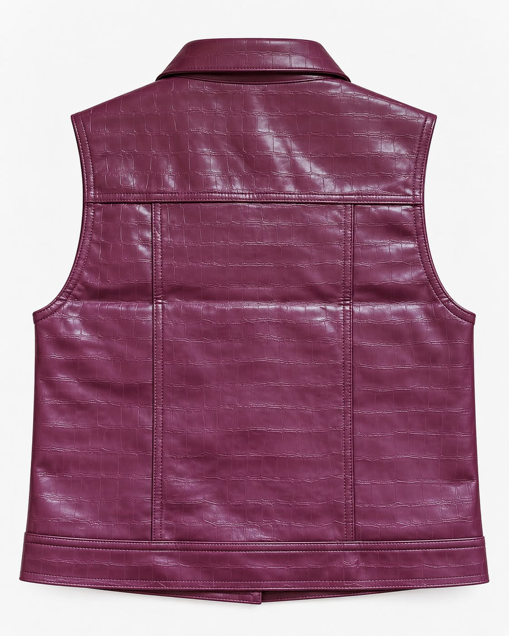 Chaleco Efecto Croco Mauve Wine