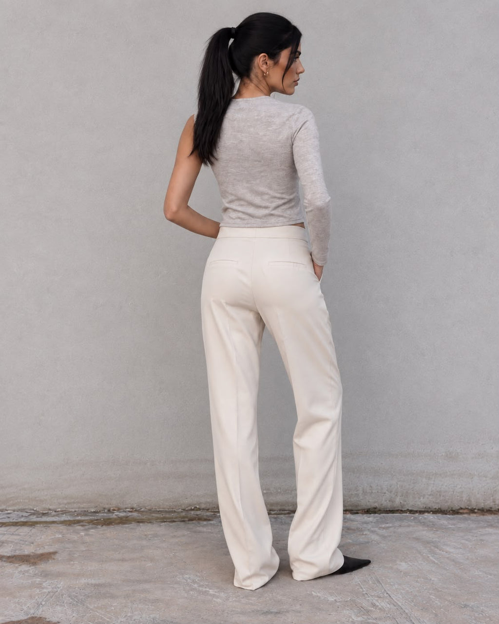 Pantalón Recto Hueso