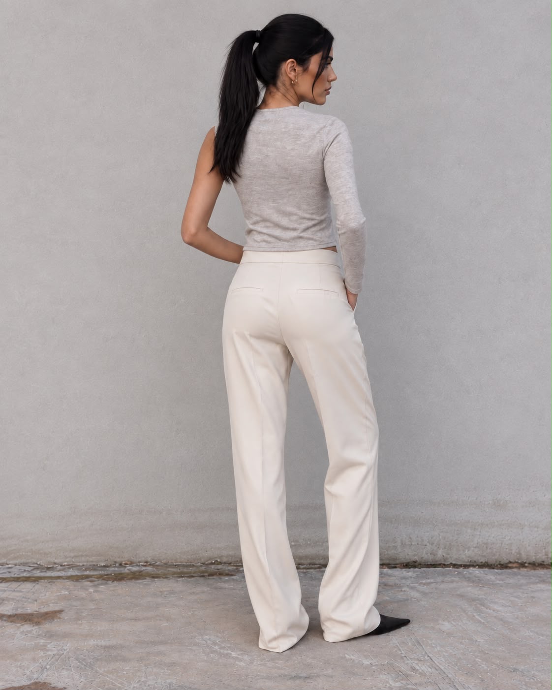 Pantalón Recto Hueso