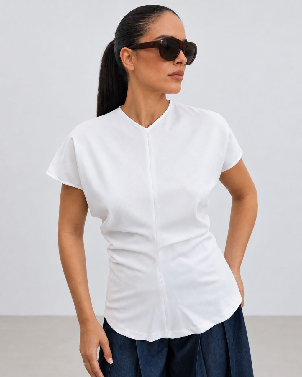 Blusa Frunce Blanca