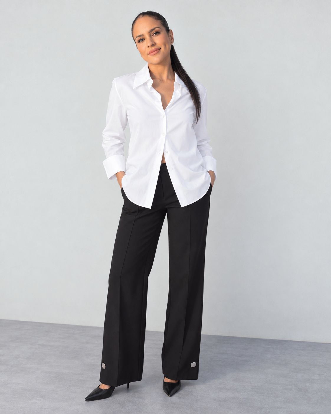 Pantalón Botón Plateado