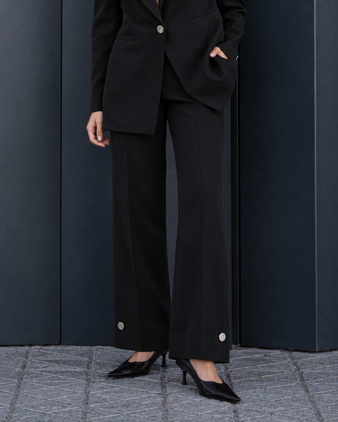 Pantalón Botón Plateado