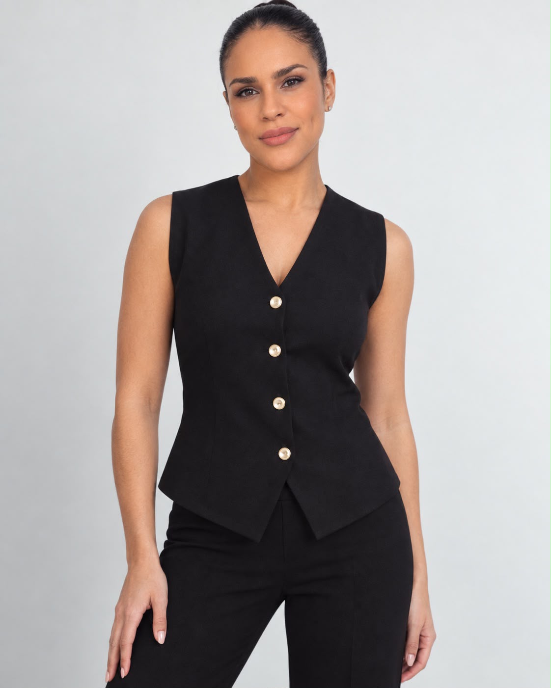 Pantalón flare de punto negro