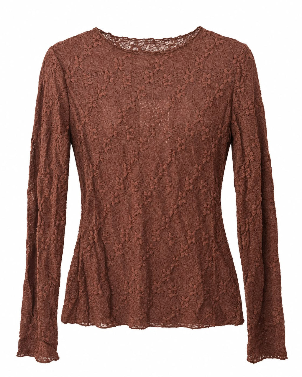 Blusa de encaje marrón