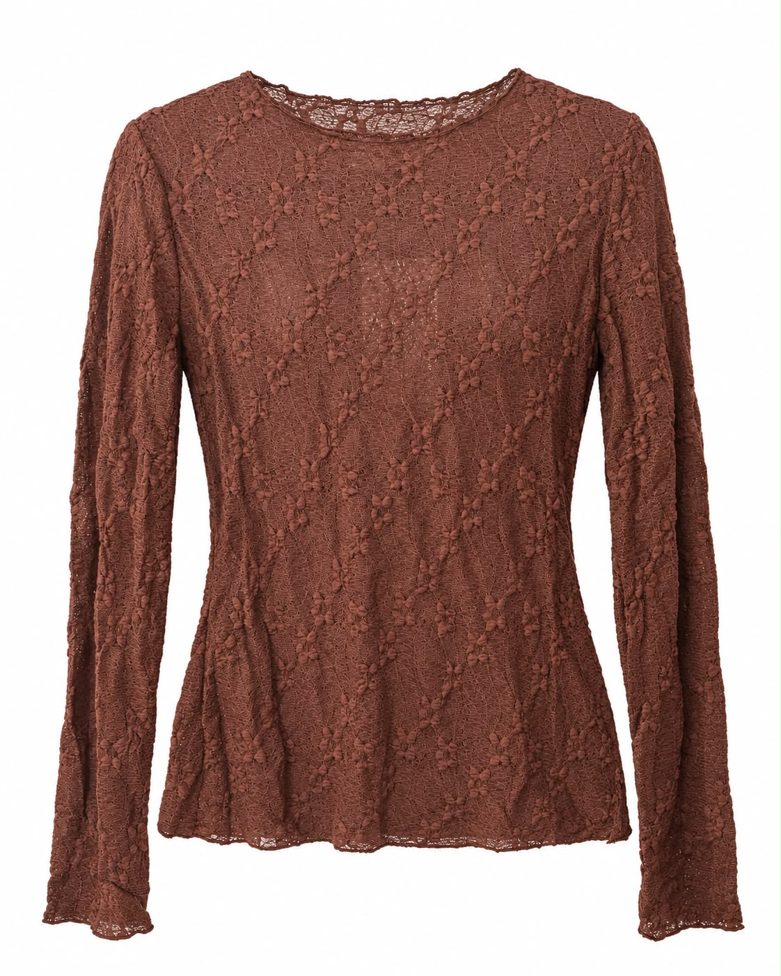 Blusa de encaje marrón