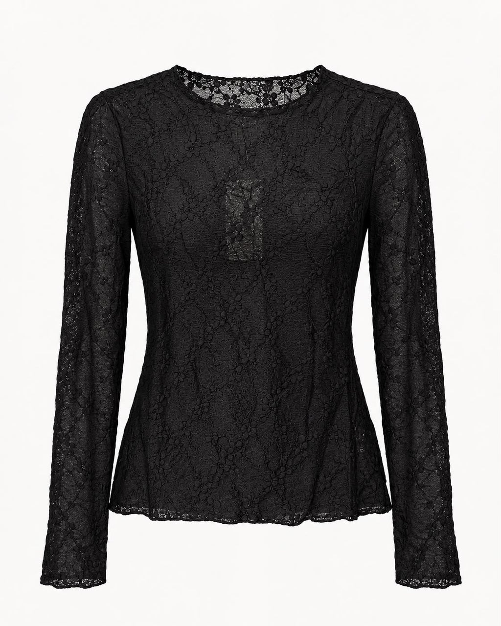 Blusa de encaje negro