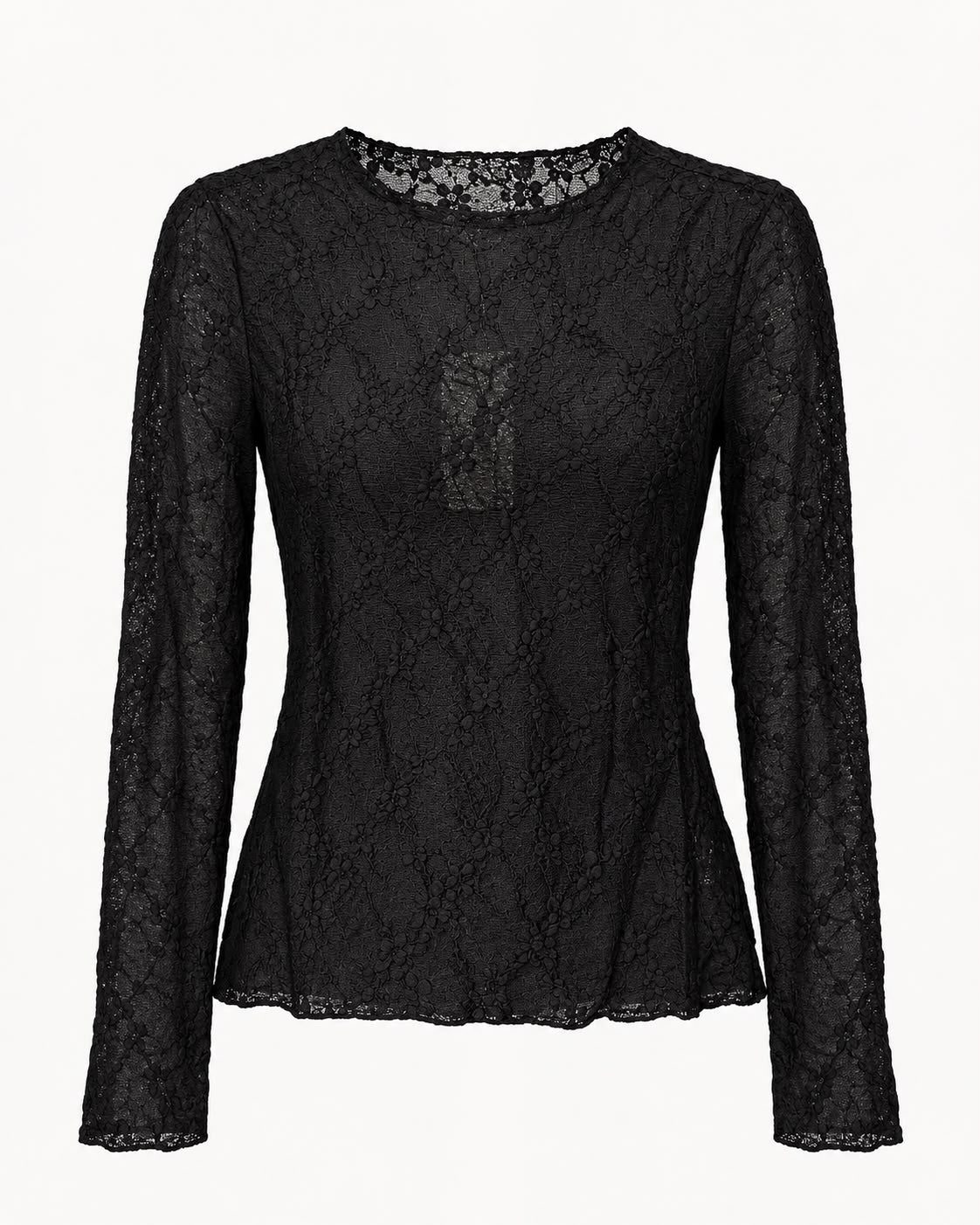 Blusa de encaje negro