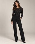 Blusa de encaje negro