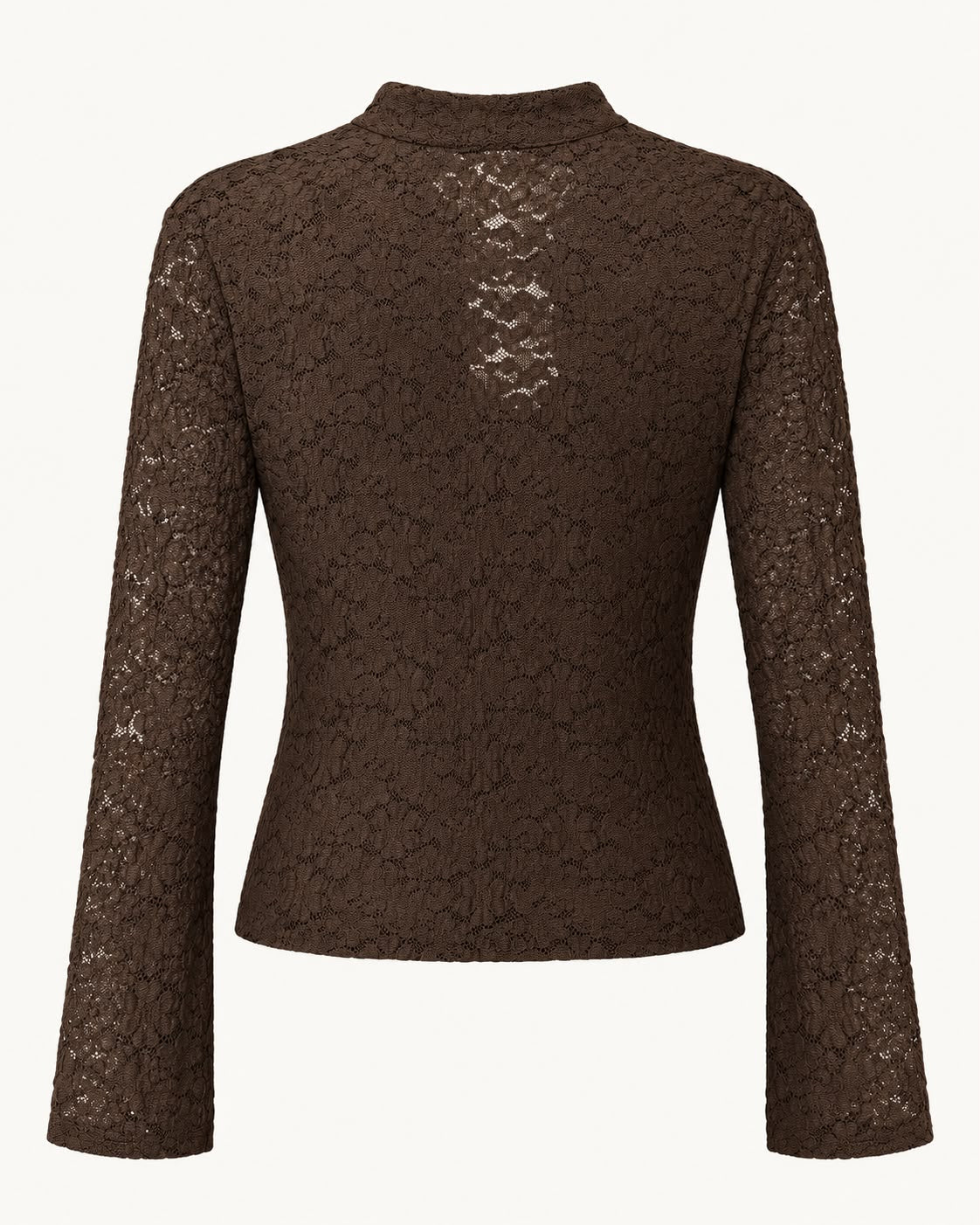 Blusa de Encaje Floral con Cierres Decorativos