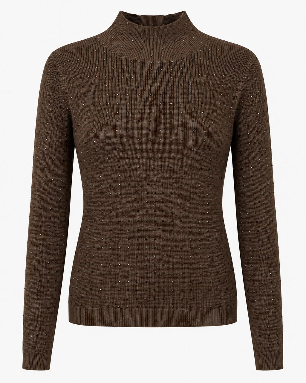 Jersey de Punto con Pedrería Marrón