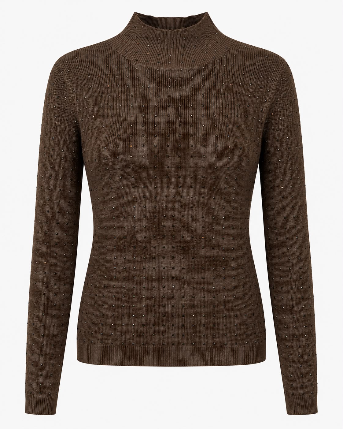 Jersey de Punto con Pedrería Marrón