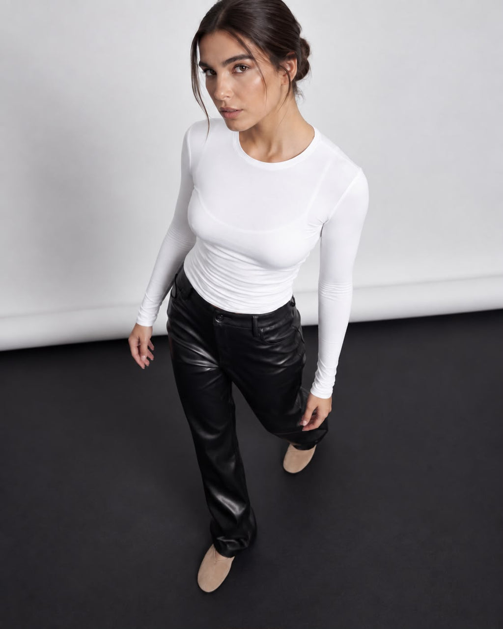 Pantalón Efecto Piel Negro