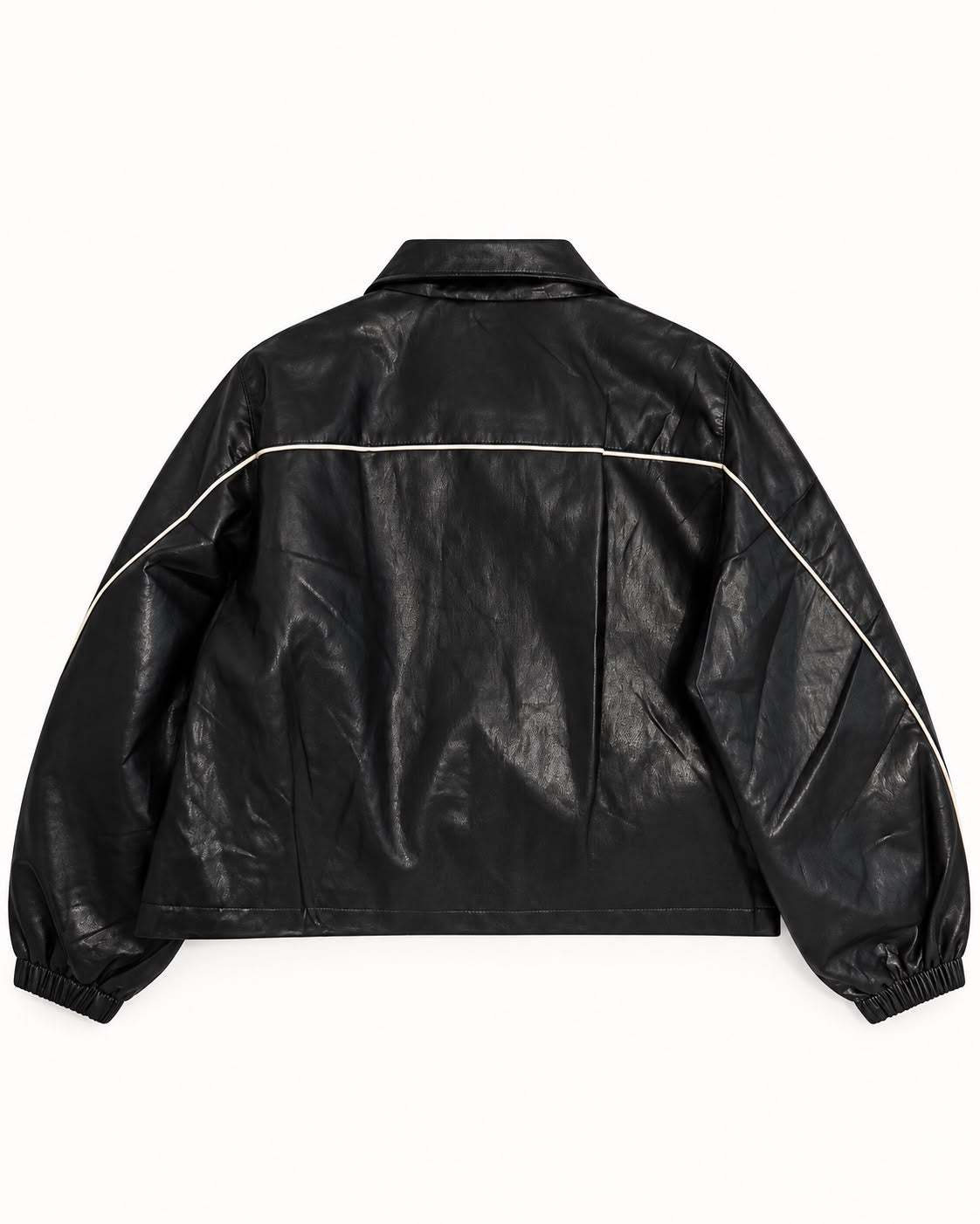 Chaqueta Bomber Efecto Piel con Ribetes