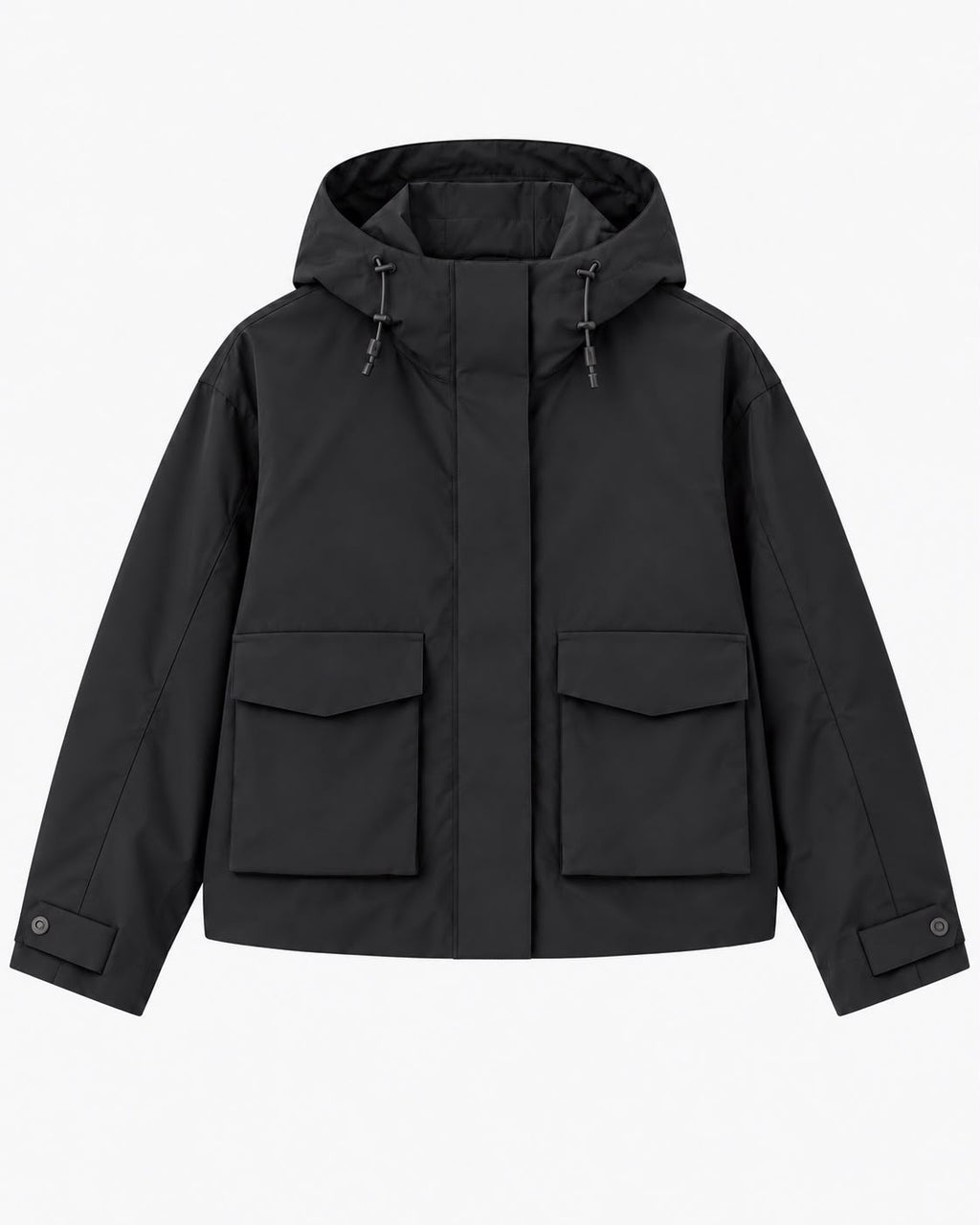 Chaqueta Waterproof Negro con Capucha