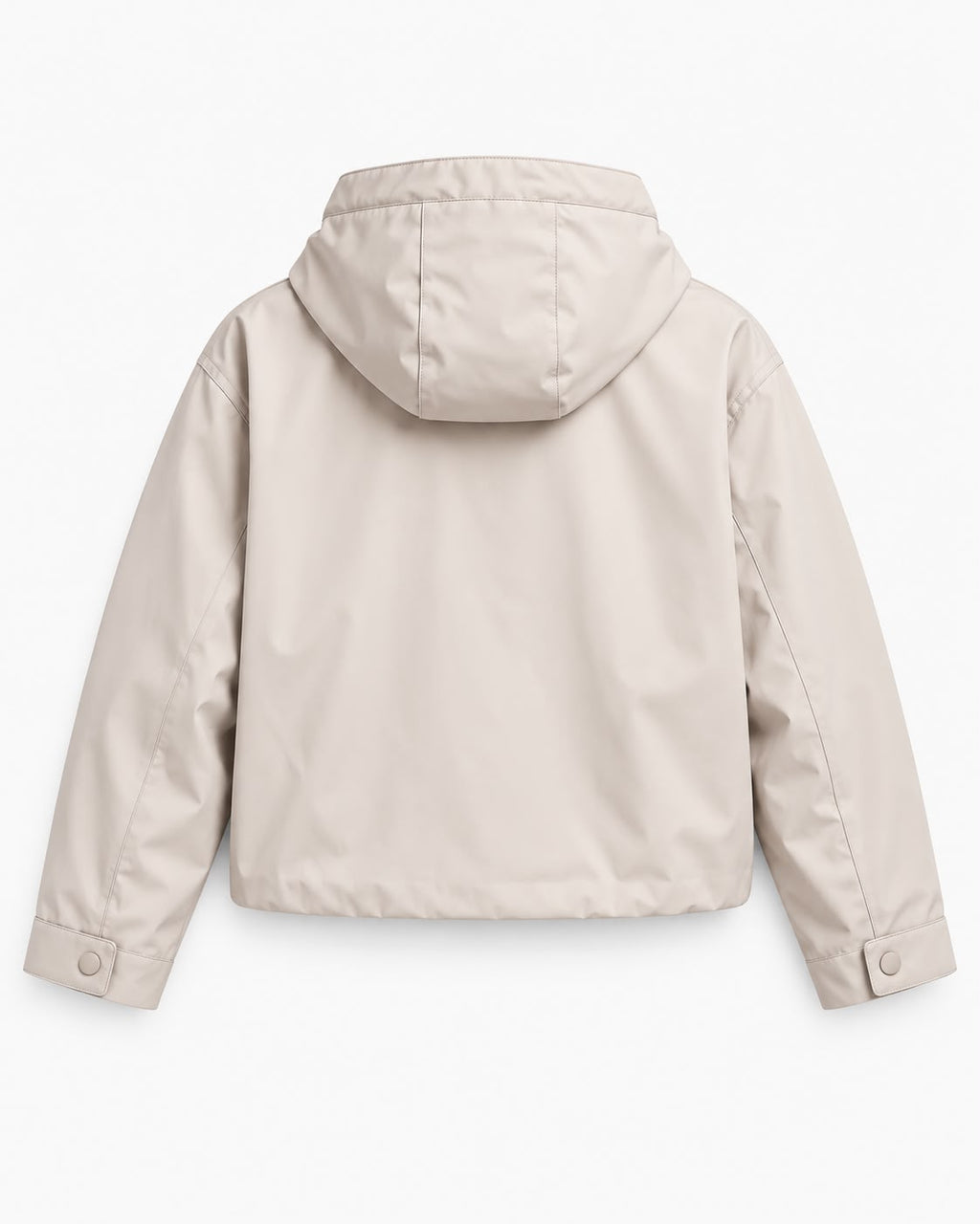 Chaqueta Waterproof Beige Hueso con Capucha