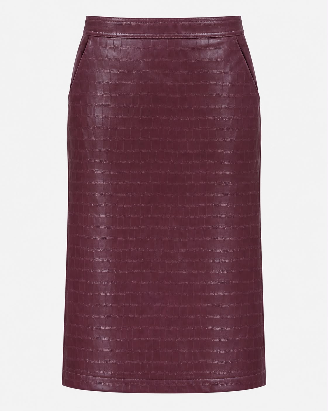 Falda Midi Efecto Croco Mauve Wine