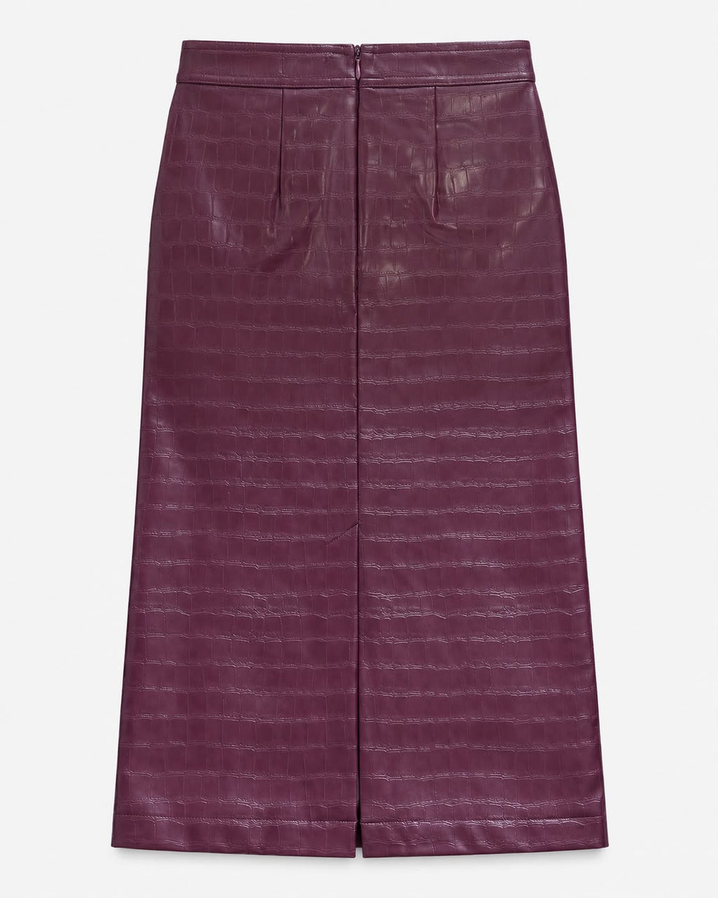 Falda Midi Efecto Croco Mauve Wine