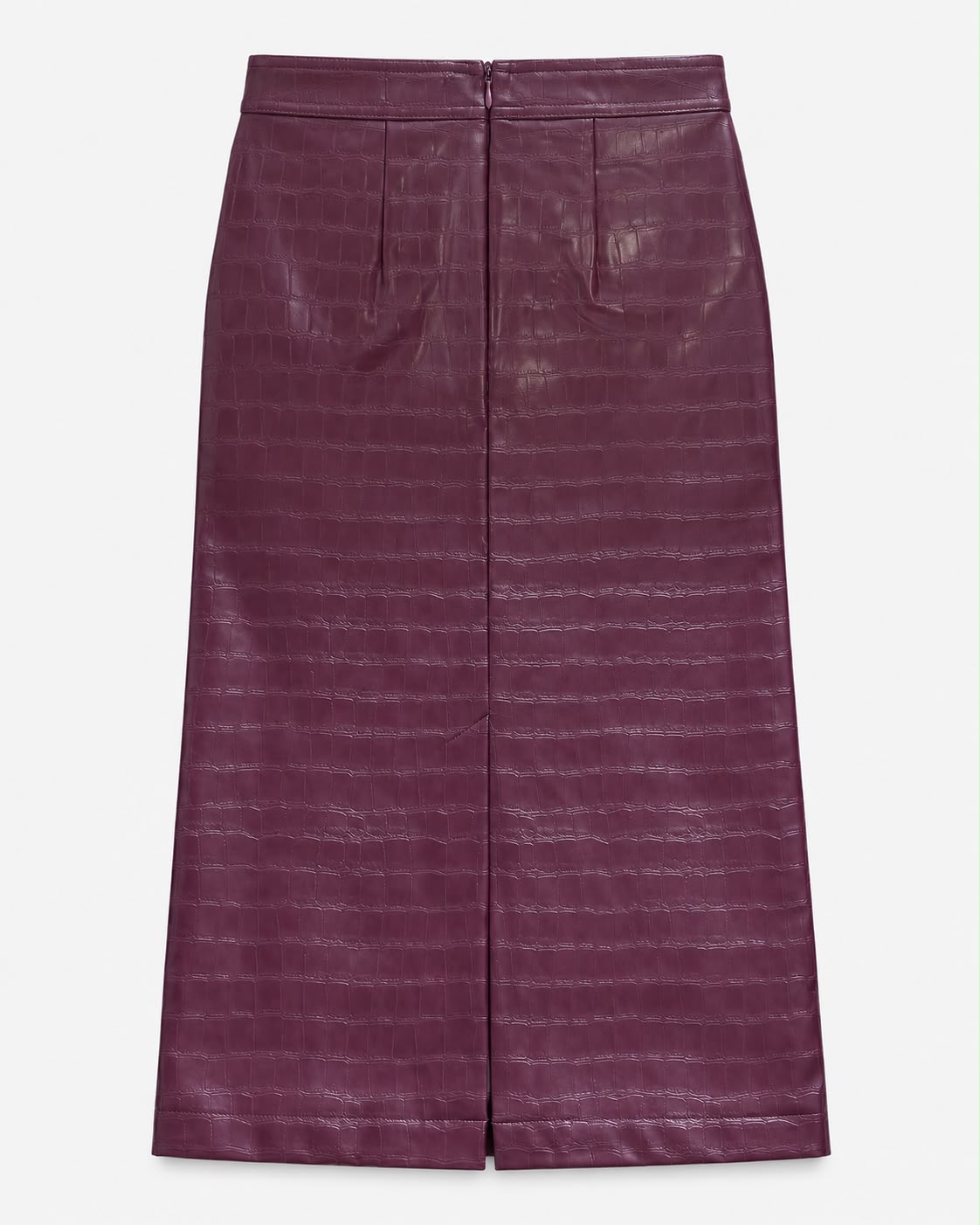 Falda Midi Efecto Croco Mauve Wine