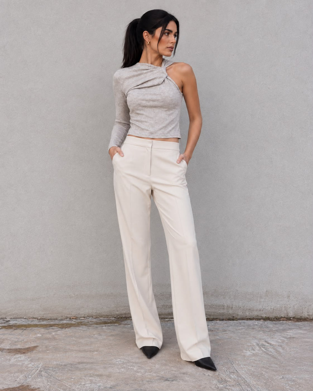 Pantalón Recto Hueso