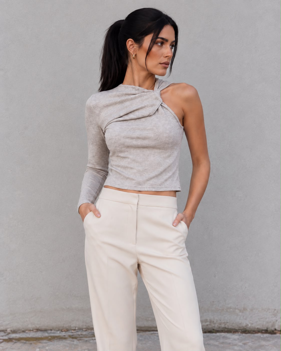 Pantalón Recto Hueso