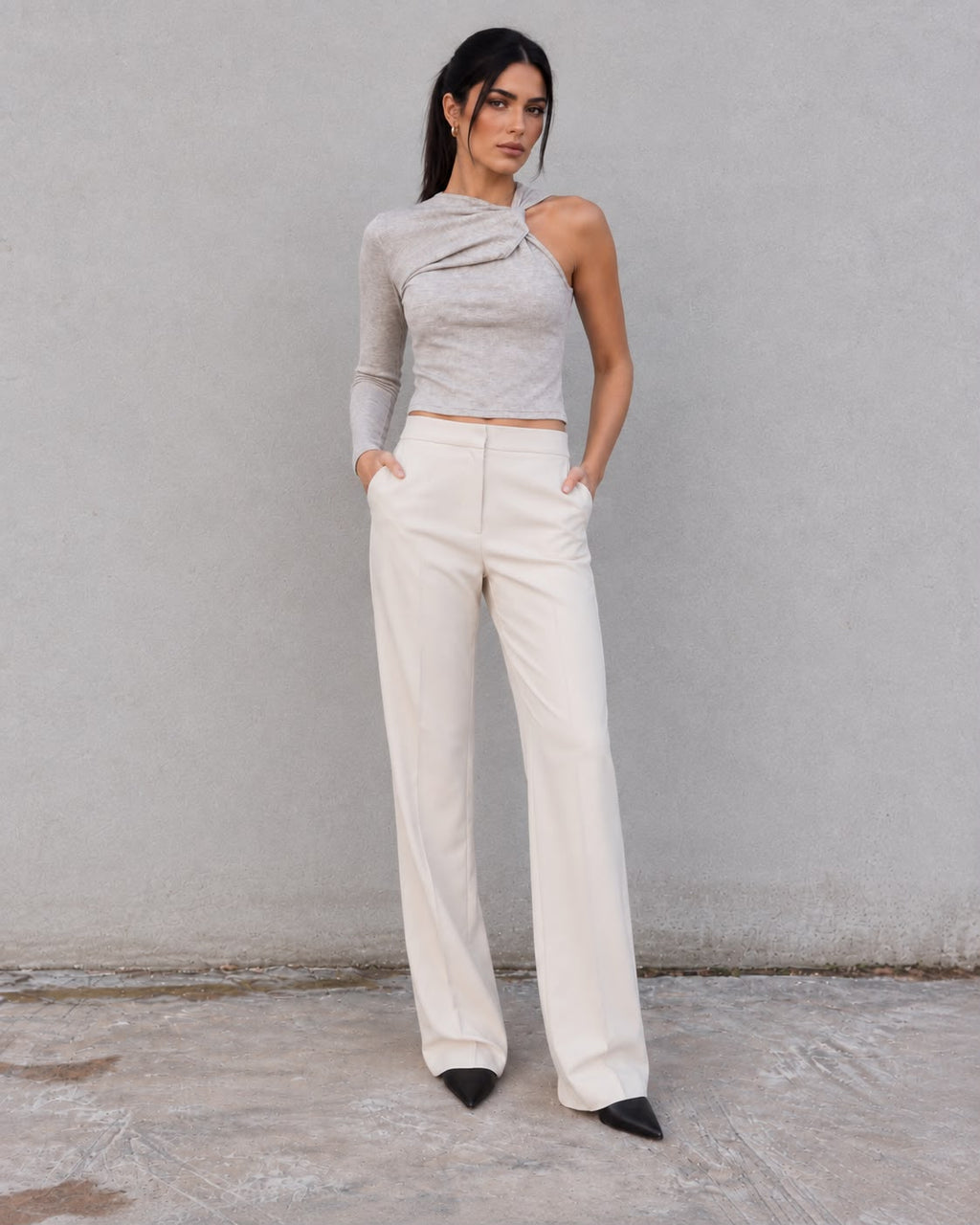 Pantalón Recto Hueso