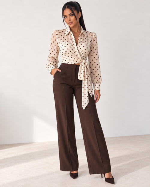 Blusa Cruzada de Lunares con Lazada